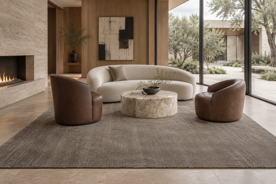 ligea visualisation of a lobby with a plain tip-sheared carpet in Graphite