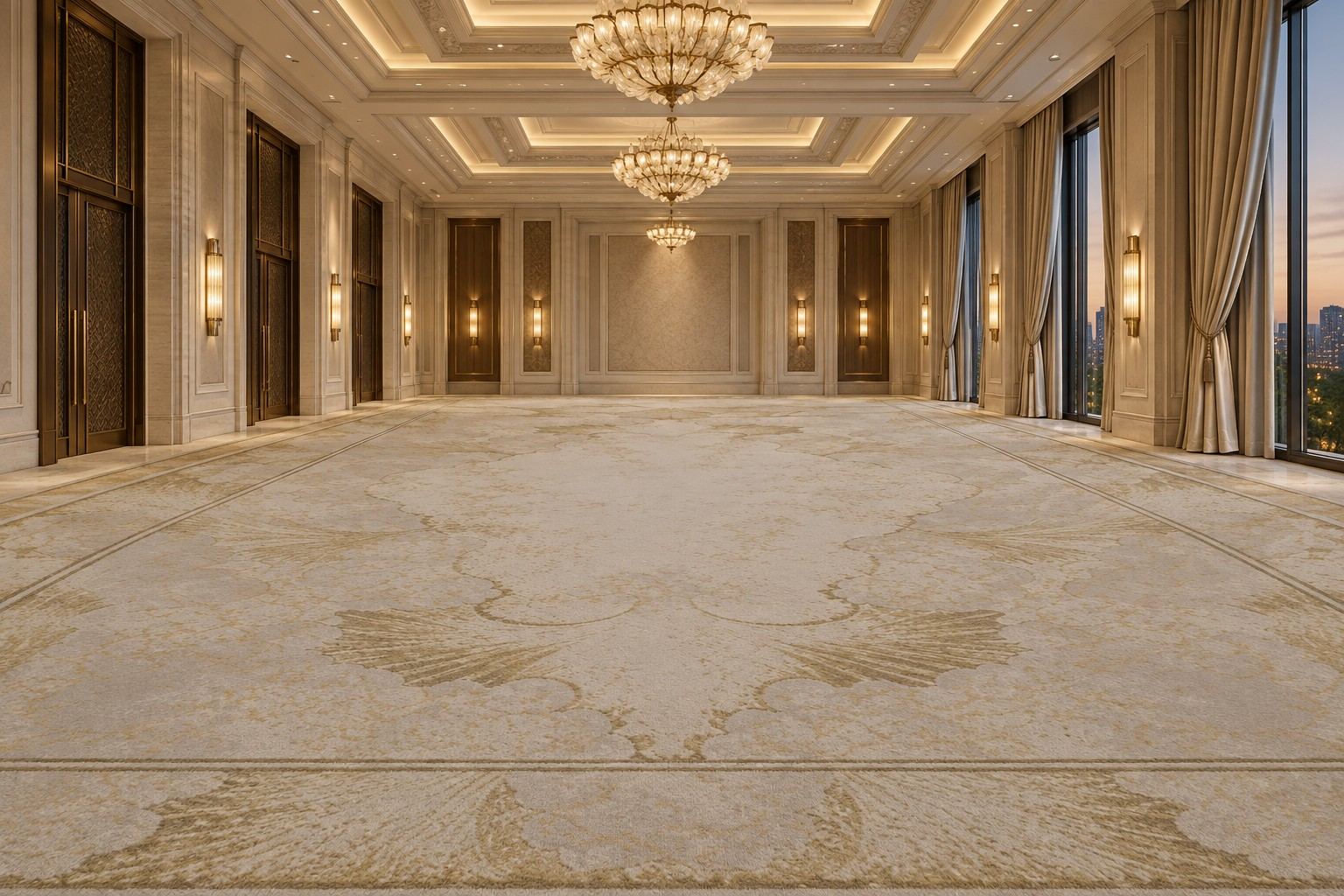Medallion rug by ligea, ballroom visualisation