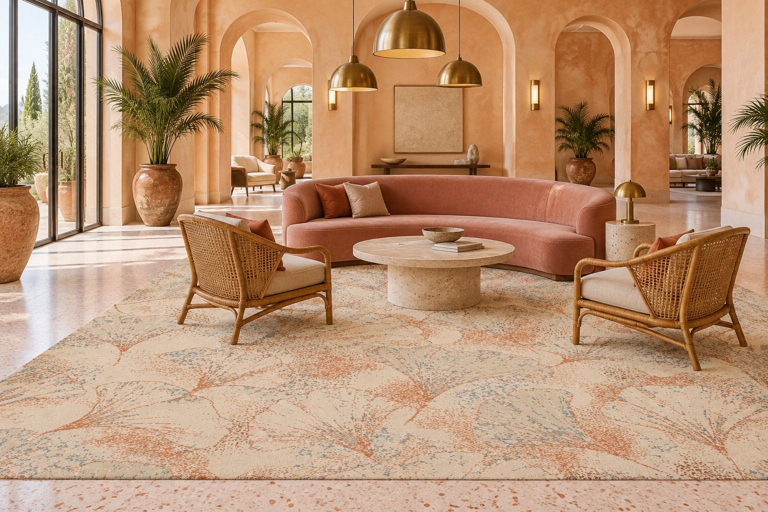 Fan rug by ligea, lounge visualisation