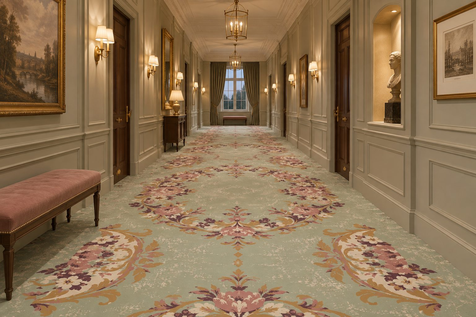 Bergère rug by ligea, corridor visualisation